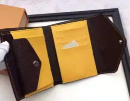 Desenhador Caixa de Luxo Clássico Couro Real Multi-Color Moeda Designer Bolsas De Data Card Curto Carteiras Cartão Titular Do Zíper Bolsos