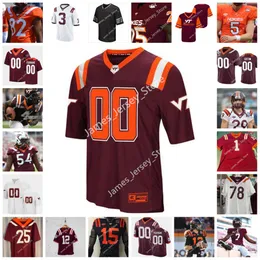 NCAA Virginia Tech Hokies individuell genähtes Fußballtrikot 66 Jack Hollifield 21 Nadir Thompson 72 Jesse Hanson Kenji Christian Nick Gallo Jaden Keller Elijah Howard