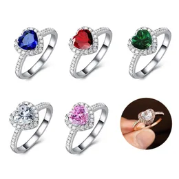 Moda Casal Anel Coração Gemstone Anéis Senhoras Decorativas Diamante Anéis Criativo Presentes