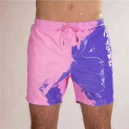 Męskie zmieniające kolor spodnie plażowe z odbarwieniami wody szorty letnie męskie kąpielówki wrażliwe na temperaturę Y220420