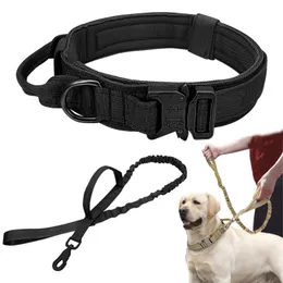 Dog Collars Leashes MilitaryTactical Collar Leash nylon調整可能なミリタリー大型ドイツの羊飼い屋外ウォーキングトレーニングペットアクセサリー