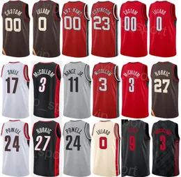 Skärmtryckt basketutkast Pick Jerami Grant Jersey Gabriele Procida Shaedon Sharpe Nassir Little 9 Josh Hart 11 Drew Eubanks 24 Brandon Williams 8 Black Red