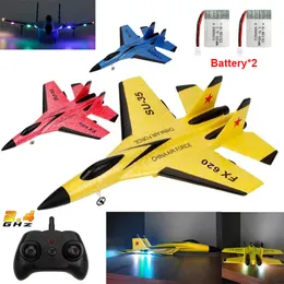 SU 35 MIG350 RC Airplanes Remote Control Glider Fighter Hobby 2 4G Plane Drones Foam Aircraft Toys for Boy Kids Children Gift 220713