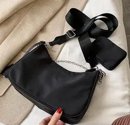 2024 2 шт. дизайнерская женская черная сумка через плечо водонепроницаемая парусиновая нейлоновая нагрудная сумка женская сумка-тоут с цепочками сумки для пресбиопии кошелек сумки через плечо