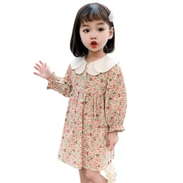 幼児の女の子のドレスベイビーガールのためのフローラルドレスキッズのためのパッチワークドレス春秋の女の子服210412