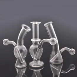 Piccoli narghilè Bong in vetro Cucchiaio per tabacco Tubi Heady Portable Dab Rigs Piccolo Bubbler Beaker bong Recycle Oil Rig