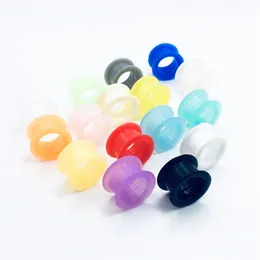 Wholesale Ear Care Supply Soft Silicone Ear Gauges Plugs Double Flared Tunnels Flexible Piercing Stretchers Colorful