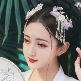 Kinesiska Ancient Butterfly Hair Flower Tillbehör Clip Dekoration Princess Cosplay Produkter för Girls / Kids