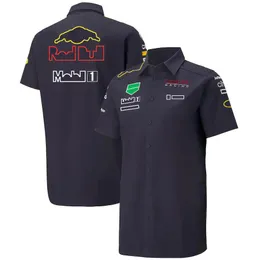 F1レーシングスーツポロシャツチーム服の男性と女性の夏のルースカジュアルイベントはカスタマイズできますTシャツショートリーブラペルシャツ