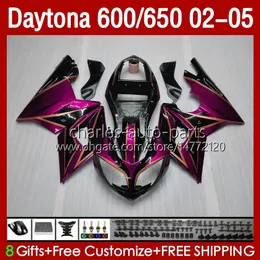 Kit Code Kit для Daytona 650 600 CC Black Rose 2002 2003 2004 2005 Body 132No.06 CoSling Daytona650 02-05 Daytona600 Daytona 600 02 03 04 05 ABS Motorcycle