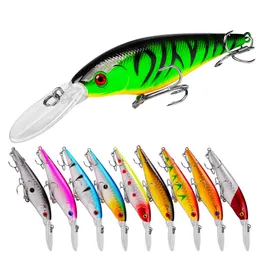 K1629 11.5cm 10.5g Hard Minnow Fishing Lures Bait Life-liknande Swimbait Bass Crankbait for Pikes/Trout/Walleye/Redfish Tackle With 3D Fishing Eyes Strong Treble Hooks