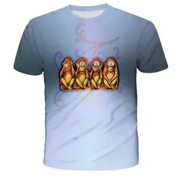 T-shirt Summer Boys Children's Animals's Stampa 3D T-shirt O-Neck Casual Short Shirts