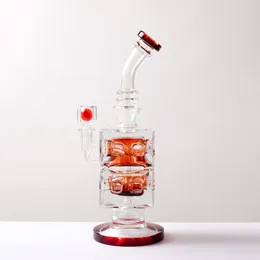 Hookahs glas dammsugare tillbehör dab riggar rött vatten rör oljebrunn skum unik design gör att du kan anpassa hela 12,5-tums