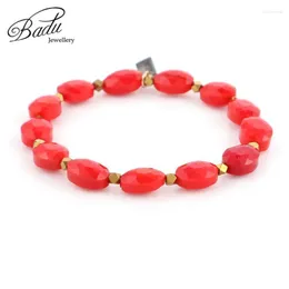 구슬 가닥 badu badu bright red stone beads 여자를위한 팔찌 boho bracelets 여자 보석 홀리데이 파티 5 colors trum22