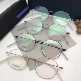 Mode solglasögon ramar retro runda titan gassar ram män kvinnor skruvfria ljus ovala glasögon myopia optiska recept glasögon oc