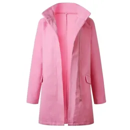 lguch long coat woman autumn Winter withle Windbreakerルーズ快適なコートとジャケット女性服ピンクアブリゴフェム20121