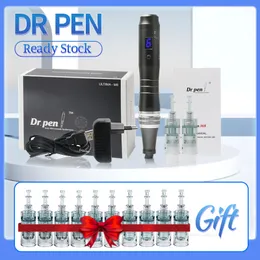 Dr pen Microneedle Ultima M8 con cartucce da 12 pezzi Kit per la cura della pelle senza fili Derma Pen per uso domestico