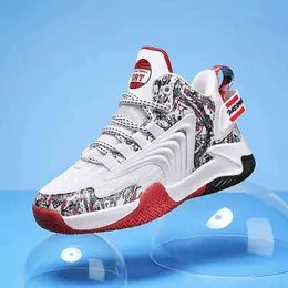 Scarpe da basket per bambini primaverili e autunnali in mesh traspirante per bambini basket alto per bambini medio e grande per studenti