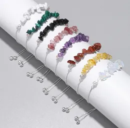 Crystal Irregular Crushed Stone Beaded Bracelet Strands Amethyst Quartz Natural Stone Wristband Bangles For Women Jewelry Gift