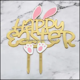 Decorazione per feste Forniture per eventi Festive Home Garden Newhappy Easter Cake Topper Rabbit Toppers Kids Bunny Shape Rra10904 Drop Delivery 202