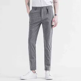 Summer Suit Pants Men Black Grey Flat Formal Office Wear Smart Business Official Mens Dress Trousers For Men Clothing 2022 L220706