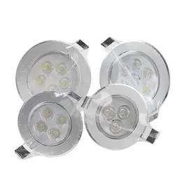 LED Downlight 3W 5W 7W 9W 12W 15W Rund infällda lampor 85-265V Inkludera förarens ledplats för vardagsrumskök ner lampor