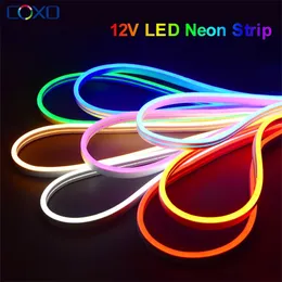 6mm Narrow LED Neon Light 12V Waterproof Strip SMD2835 120s/m Flexible Rope Tube DIY Holiday Decoration Party Lighting 220429