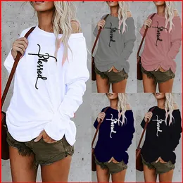 List Sexy Off Ramię Topy Wiosna Letnie Kobiety Dorywczo Y2K Dill Top Dłujczyk Loose T Koszulki Kobiet Pulower Camisetas Mujer 220321