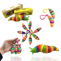 Caterpillars Slugs Decompression Toy Keychains装飾的なFidget Slug Unzip New and Exotic Toys