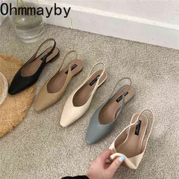 Sandaler Nya 2022 Flats Ladies Fashion Soft Leather Singbacks Shoes Shallow Slip On Sandalias Loafer 2022 Zapatos de Mujer 220704