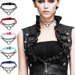 Gothic Black O Chain Choker Collar Harajuku Punk Choker Women Girls Multicolor Pu Leather Chocker Fashion With Jewelry Gifts