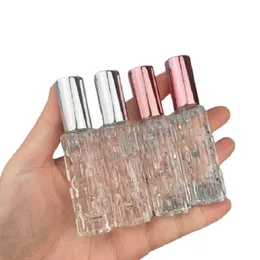 Glas-Sprühflasche, 10 ml, leer, transparent, dick, Parfüm, nachfüllbar, Zerstäuber, Gold, Silber, Roségold, Pumpe, luxuriöse tragbare Kosmetikverpackung, Probenfläschchen