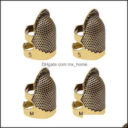 Classical Pattern Hard Pewter Metal Thimble Finger Protector For