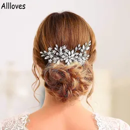 Błyszczące ślubne na nakładzie włosy grzebice na nakrycia głowy Silver Rhinestone Brides Fryzjerka PRYCJA PROMATS HAIR