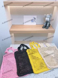 럭셔리 브랜드 토트 2022 여름 여자 Roffia Beach Tote Bag Straw Shopper 자수 어깨 가방 클래식 -스탬프 된 직사각형 스타일 40ku