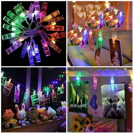 5m 10 m LED -fotoklippsträngslampor Garland LEDS Ljussträngar Jul Fairy Lighting For Birthday Baby Show Outdoor Wedding Decor