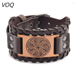 Charm armband män punk armband irländsk knut amulet läder armband handgjorda väv justerbar armband nordisk viking juvelrycharm kent22