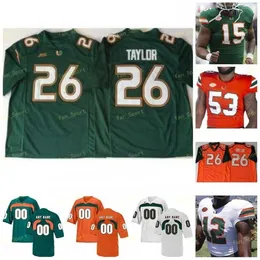 Nik1 Miami Hurricanes Football Jersey NCAA College 87 Reginald Wayne 47 Michael Irvin 1 Mark Walton 46 Clive Walford 35 Vernon Carey Jr.