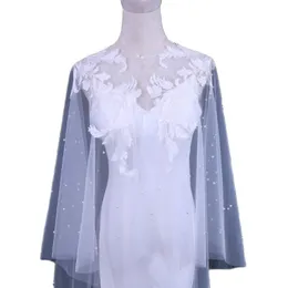 Wraps & Jackets G35 Women's Wedding Jacket Lace Woman Bolero Light Cape Embroidery Bridal For Dress Pearl WrapWraps