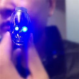 New skull shape metal smoking pipe LED Luminous scalable property Gift for friends