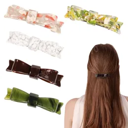 Mollette a fiocco eleganti in acetico per donna Forcine per ragazza Fermagli per capelli Accessori per la testa fatti a mano coreani Lady Office