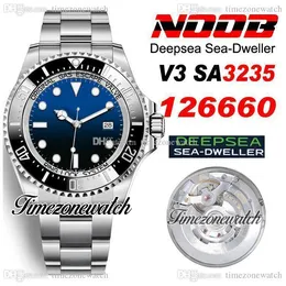 N V3 DEEP Cal. A3235 A3235 Automatik-Herrenuhr, schwarze Keramiklünette, D-blaues Zifferblatt, 904L-Stahl-OysterSteel-Armband mit Garantiekarte, Timezonewatch Super Edition R01