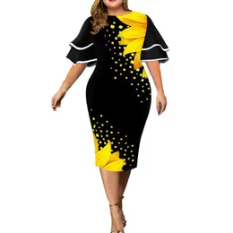 Sukienki w rozmiarze plus 5xl Summer Sukienka dla kobiet w Letni Kwiat Kwiat Kolorowa O Pani na patchwork Women Grace Party Clothingplus