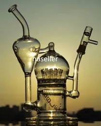 10.7inchs Big glass Bong Klein Recycler Dab Rigs Hookahs Oil Water Bongs Smoke Pipe Percolator With 14mm Banger