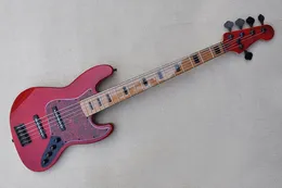 Fabrika Özel Aktif Aktif 5-String Elektrikli Bas Gitar Kül gövdeli kavrulmuş akçaağaç boynu ve klavye siyah hardwares Block perdesi kakma özelleştirilmiş