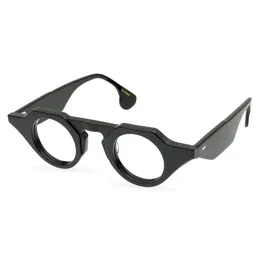 Męskie okulary optyczne ramki marki grube oprawki do okularów moda w stylu Vintage okrągłe okulary dla kobiet unikalne udekoruj ręcznie robione okulary dla osób z krótkowzrocznością z etui