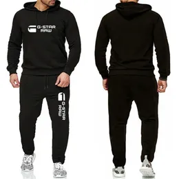 Mężczyzn Gstar Print Tracksuits Solid Color Golf Miłośnicy Ustaw sporty z kapturem z kapturem z długimi rękawami i spodnie wiosna jesienna jogging dla mężczyzn 220615