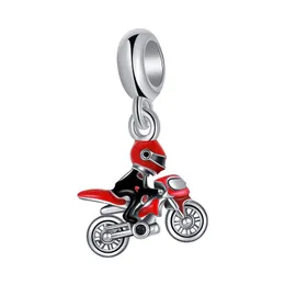 Serve para pulseiras originais Pandora 20 pçs miçangas de prata pingentes de locomotiva de motocicleta prata pingentes para mulheres colar europeu faça você mesmo joias