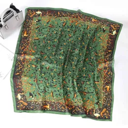 Tiktok live broadcast the same silk scarf 90cm texture satin large square summer tourism sunscreen shawl