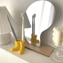 Kreativ tandborstehållare mini regnskor tecknad söt silikon regn stövlar hållare tandborste stativ blyertspenna organisera verktyg